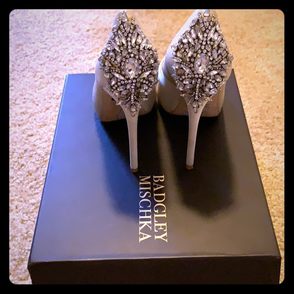 Badgley Mischka 'Kiara' Crystal Back Open Toe Pump